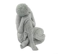 NbgrvB Statue de Bouddha en résine de grès - Décoration de jardin pour intérieur et extérieur - Décoration de yoga pour base lourde pour aquarium, pelouse, plante pour grande taille (S)