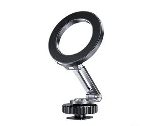 NbgrvB Support Bureau Pliable Rotation 360° pour smartphone Support | Grille froide intégrée, compatible LED, montage trépied, pour aluminium , gris professionnel