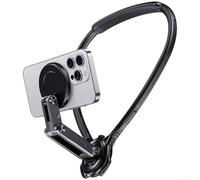NbgrvB Support de téléphone magnétique tour de cou avec support de caméra POV réglable à 360° pour filmer à la première personne, rembourrage en silicone confortable, large compatibilité avec la