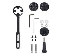 NbgrvB Support de vélo en alliage d'aluminium pour ordinateur Garmin Edge 130 200 500 510 520 810 820 1000 1030, compatible avec appareil photo et lampe de poche, noir