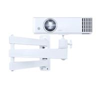 NbgrvB Support mural pour projecteur, support en métal robuste jusqu'à 3 kg, longueur réglable de 20 à 35 cm, support multi-angle pour bureau à domicile, blanc