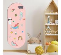 NbgrvB Tableau noir magnétique autocollant mural en PET rose 158,8 x 1090,8 | Avec craie et chiffon pour décoration de chambre d'enfant, éducatif pour l'art et la prise de notes