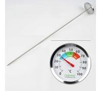 NbgrvB Thermomètre à compost de 50 cm pour sonde de sol en acier inoxydable précise 0-100 pour jauge F pour les amateurs de jardinage