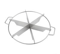 NbgrvB Trancheuse à gâteau circulaire en acier inoxydable pour pizza et pain superposé, séparateur de portions égales de 6/7/9, design facile à presser pour un service professionnel (6 coupes)