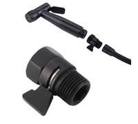 NbgrvB Vanne d'arrêt de douche G1/2 en laiton massif pour contrôle du débit d'eau, alimentation de salle de bain noire avec levier à action rapide, design anti-fuite