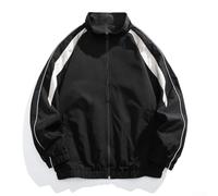 NbgrvB Veste streetwear en polyester avec fermeture éclair intégrale pour | Design élégant, col montant, coupe ample et confortable, idéal pour la mode urbaine