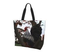 NBHDZENGW Backyard Chickens Grand sac fourre-tout pour femme, sac de courses en polyester résistant à l'eau avec bandoulière unique, sac fourre-tout spacieux et léger pour tous les jours
