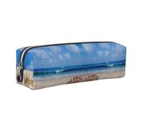 NBHDZENGW Belle trousse à crayons en cuir avec fermeture éclair lisse, élégante et durable pour l'école, le bureau, les voyages - Porte-papeterie léger avec impression complète, Argenté., Taille