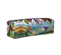 NBHDZENGW Belle trousse à crayons en cuir avec fermeture éclair lisse, élégante et durable pour l'école, le bureau, les voyages - Porte-papeterie léger avec impression complète, Argenté., Taille