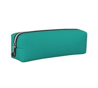 NBHDZENGW Belle trousse à crayons en cuir vert avec fermeture éclair lisse, élégante et durable pour l'école, le bureau, les voyages - Porte-papeterie léger avec impression complète, Argenté., Taille