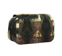 NBHDZENGW Bibliothèque Bibliothèque Double Couche Flip Top Crayon Trousse Grande Capacité Tissu Polyester Premium Motif Imprimé Complet Idéal pour l'école, Voyage