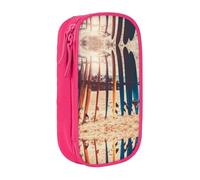 NBHDZENGW Boards On The Beach Trousse à crayons double couche de grande capacité, organiseur en polyester durable imprimé personnalisé pour l'école, le bureau, les voyages, les fournitures artistiques