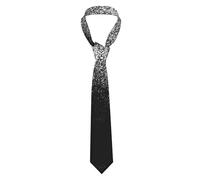 NBHDZENGW Cravates à paillettes noires et blanches pour hommes, Cravate classique pour homme, Cravates formelles imprimées ajustables pour hommes affaires mariage fête travail