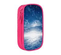 NBHDZENGW Falling Star Moon Trousse à crayons double couche de grande capacité avec imprimé personnalisé en polyester durable pour l'école, le bureau, les voyages, fournitures artistiques et