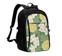 NBHDZENGW Fresh Lemon Sac à dos multifonction pour ordinateur portable avec port de charge USB, grande capacité 12 poches avec poche antivol cachée