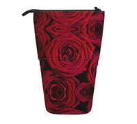 NBHDZENGW Garden Roses Trousse verticale extensible avec impression, tissu Oxford durable, hauteur réglable (10,5 cm à 18 cm), 3 emplacements intérieurs pour l'école, le bureau, les voyages