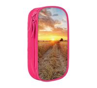 NBHDZENGW Golden Wheat Field Trousse à crayons double couche de grande capacité avec imprimé personnalisé en polyester durable pour l'école, le bureau, les voyages, fournitures artistiques et