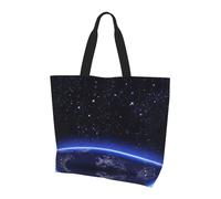 NBHDZENGW Grand sac fourre-tout bleu constellation galaxie pour femme, sac de courses en polyester résistant à l'eau avec bandoulière unique, sac fourre-tout spacieux et léger pour tous les jours