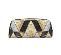 NBHDZENGW Jolie trousse à crayons en cuir avec fermeture éclair lisse, élégante et durable pour l'école, le bureau, les voyages - Porte-papeterie léger avec impression complète, Argenté., Taille