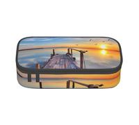 NBHDZENGW Lake Under Sunset Trousse à crayons de grande capacité, trousse de toilette multi-compartiments pour l'école, le bureau, les voyages en polyester durable (design imprimé élégant)