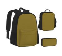 NBHDZENGW Lot de 3 sacs à dos imprimés vert mousse en tissu Oxford 600D pour ordinateur portable avec sac à déjeuner isotherme et trousse à crayons, sac à dos multifonction réglable