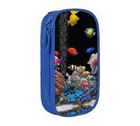 NBHDZENGW Marine Life Trousse à crayons double couche de grande capacité, organiseur en polyester durable imprimé personnalisé pour l'école, le bureau, les voyages, fournitures artistiques et