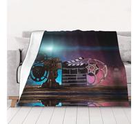 NBHDZENGW Movies Clapperboard Couverture en flanelle douce et légère - Imprimé sur un seul côté - Flanelle anti-boulochage - Couverture chaude toutes saisons pour lit, canapé, camping, voyage