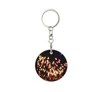 NBHDZENGW Porte-clés rond en aluminium avec impression complète, motif lanterne en papier, porte-clés personnalisé pour homme et femme