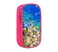 NBHDZENGW Sea Fish Trousse à crayons double couche de grande capacité avec imprimé personnalisé en polyester durable pour l'école, le bureau, les voyages, les fournitures artistiques et le maquillage