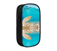 NBHDZENGW Sea Pearl Trousse à crayons double couche de grande capacité, organiseur en polyester durable imprimé personnalisé pour l'école, le bureau, les voyages, fournitures artistiques, maquillage