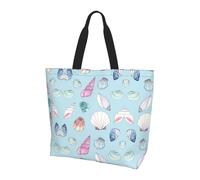 NBHDZENGW Sea Shell Grand sac fourre-tout pour femme, sac de courses en polyester résistant à l'eau avec bandoulière unique, sac fourre-tout spacieux et léger pour tous les jours
