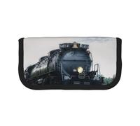 NBHDZENGW Team Train Grande trousse à crayons en toile avec poche en maille, motif blocs de couleurs (bordure noire) - Trousse de maquillage avec fermeture éclair de qualité supérieure