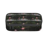 NBHDZENGW Trousse à crayons de grande capacité avec deux flamants roses, trousse de toilette multi-compartiments pour l'école, le bureau, les voyages en polyester durable (motif imprimé élégant)