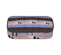 NBHDZENGW Trousse à crayons de grande capacité avec grue couronnée, trousse de toilette multi-compartiments pour l'école, le bureau, les voyages en polyester durable (design imprimé élégant)