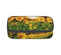 NBHDZENGW Trousse à crayons de grande capacité avec motif tournesols sous les nuages, trousse de toilette multi-compartiments pour l'école, le bureau, les voyages en polyester durable (design imprimé