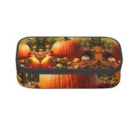 NBHDZENGW Trousse à crayons de grande capacité en forme de citrouille de Thanksgiving Day - Trousse de toilette multi-compartiments pour l'école, le bureau, les voyages - Polyester durable (design