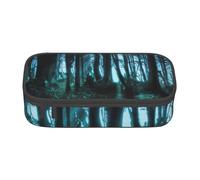 NBHDZENGW Trousse à crayons de grande capacité, motif fantôme caché derrière les arbres, trousse de toilette multi-compartiments pour l'école, le bureau, les voyages en polyester durable (design