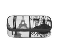 NBHDZENGW Trousse à crayons de grande capacité Motif Tour Eiffel Paris Trousse de toilette multi-compartiments pour l'école, le bureau, les voyages Polyester durable (design imprimé élégant)