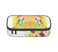 NBHDZENGW Trousse à crayons de grande capacité sur le thème de la musique abstraite, trousse de toilette multi-compartiments pour l'école, le bureau, les voyages en polyester durable (design imprimé