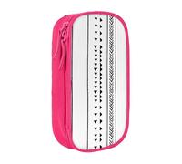 NBHDZENGW Trousse à crayons double couche à rayures triangulaires, organiseur en polyester durable imprimé personnalisé pour l'école, le bureau, les voyages, fournitures artistiques, maquillage, rose