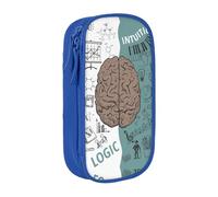 NBHDZENGW Trousse à crayons double couche avec fonctions cérébrales gauche et droite, imprimé personnalisé en polyester durable pour l'école, le bureau, les voyages, fournitures artistiques