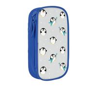 NBHDZENGW Trousse à crayons double couche avec motif pingouin mignon de grande capacité, organiseur en polyester durable imprimé personnalisé pour l'école, le bureau, les voyages, les fournitures