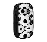NBHDZENGW Trousse à crayons double couche de grande capacité avec motif ballon de football, organiseur durable en polyester pour l'école, le bureau, les voyages, les fournitures artistiques, le