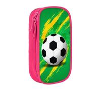 NBHDZENGW Trousse à crayons double couche de grande capacité avec motif ballon de football, organiseur en polyester durable pour l'école, le bureau, les voyages, les fournitures artistiques, le