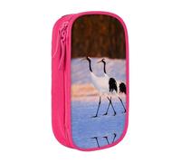 NBHDZENGW Trousse à crayons double couche de grande capacité avec motif grue couronnée, organiseur durable en polyester pour l'école, le bureau, les voyages, les fournitures artistiques, le maquillage