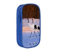 NBHDZENGW Trousse à crayons double couche de grande capacité avec motif grue couronnée, organiseur durable en polyester pour l'école, le bureau, les voyages, les fournitures artistiques, le maquillage