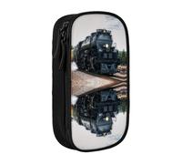 NBHDZENGW Trousse à crayons double couche de grande capacité avec motif train d'équipe, organiseur en polyester durable pour l'école, le bureau, les voyages, les fournitures artistiques, le maquillage