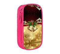 NBHDZENGW Trousse à crayons double couche de grande capacité, motif chameau de Noël, organiseur durable en polyester pour l'école, le bureau, les voyages, fournitures artistiques, maquillage, rose