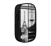 NBHDZENGW Trousse à crayons double couche de grande capacité Motif Tour Eiffel Paris Organiseur durable en polyester pour l'école, le bureau, les voyages, les fournitures artistiques et le maquillage