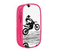 NBHDZENGW Trousse à crayons double couche de grande capacité, motif voiture de course Rider, organiseur durable en polyester pour l'école, le bureau, les voyages, fournitures artistiques, maquillage